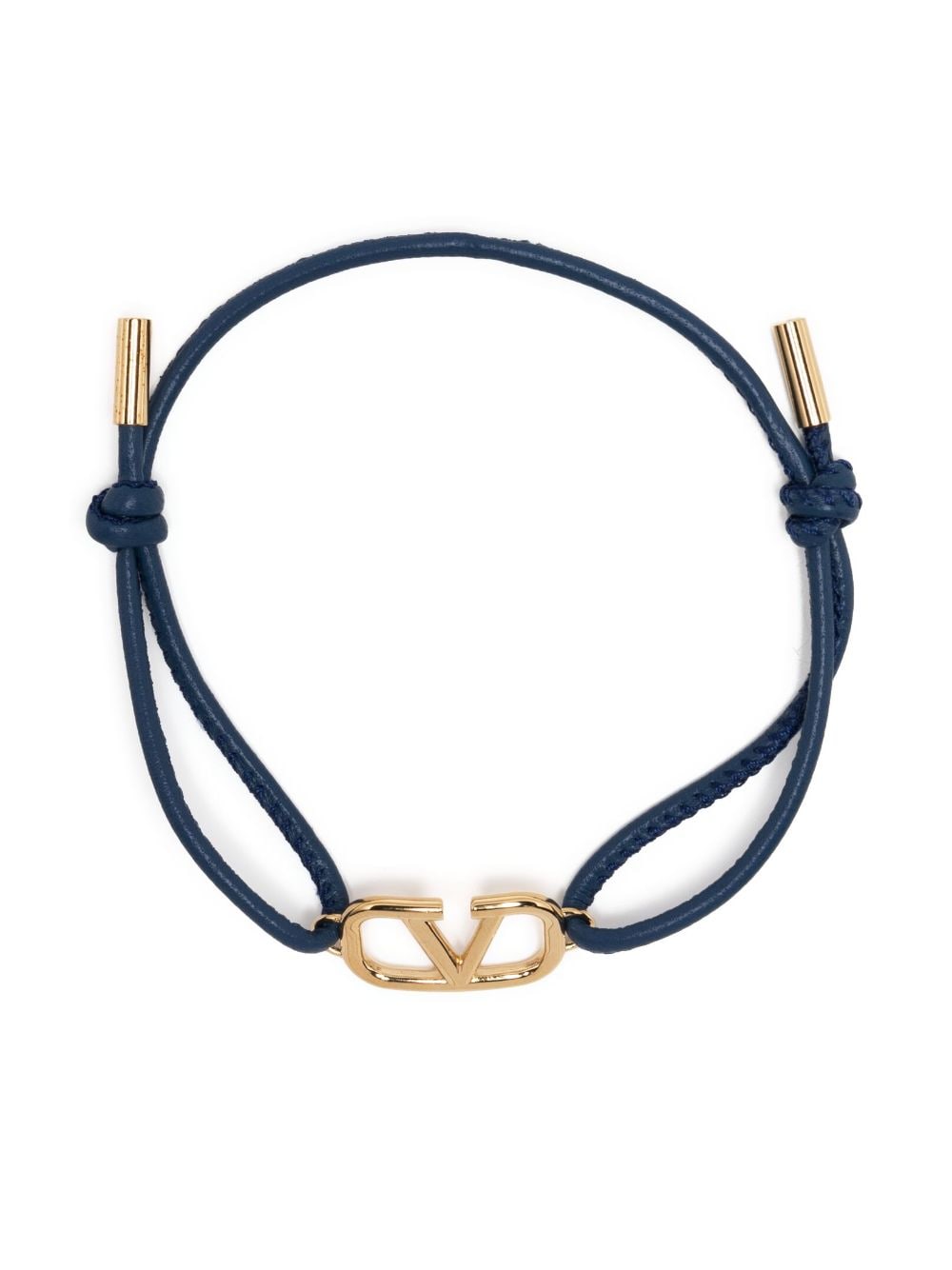 Valentino Garavani VLogo Signature leather cord bracelet - Blue von Valentino Garavani