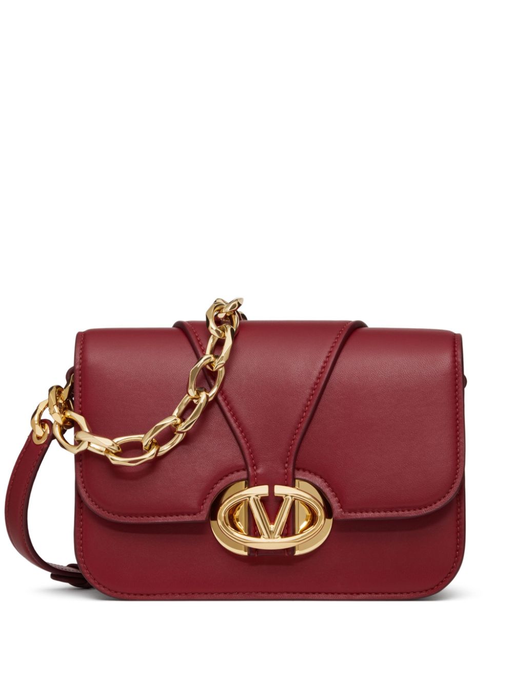 Valentino Garavani VLogo Signature leather crossbody bag - Red von Valentino Garavani