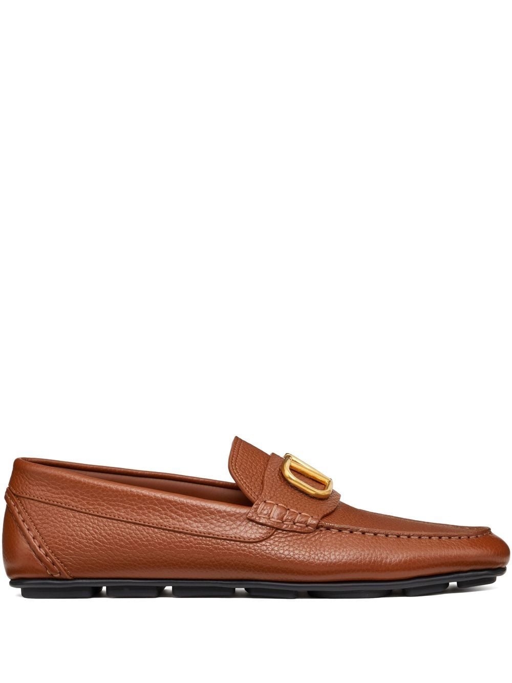 Valentino Garavani VLogo Signature leather driving shoes - Brown von Valentino Garavani