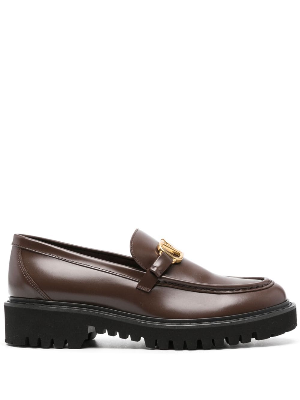 Valentino Garavani VLogo Signature leather loafers - Brown von Valentino Garavani