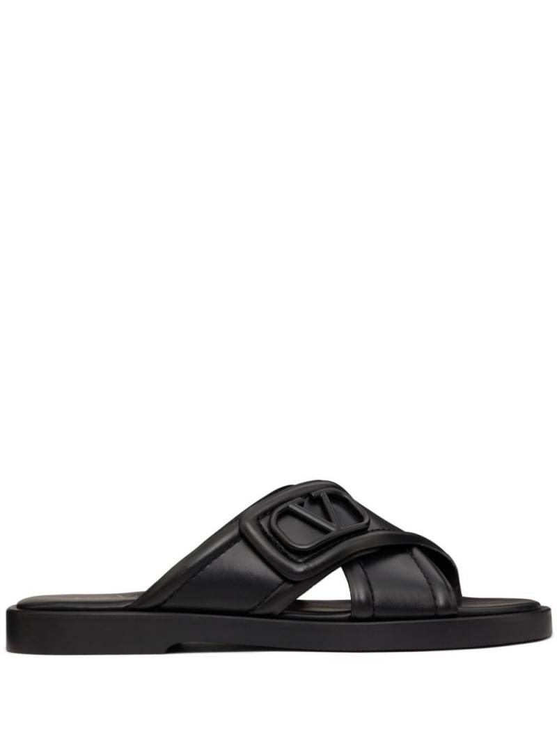 Valentino Garavani VLogo Signature leather sandals - Black von Valentino Garavani