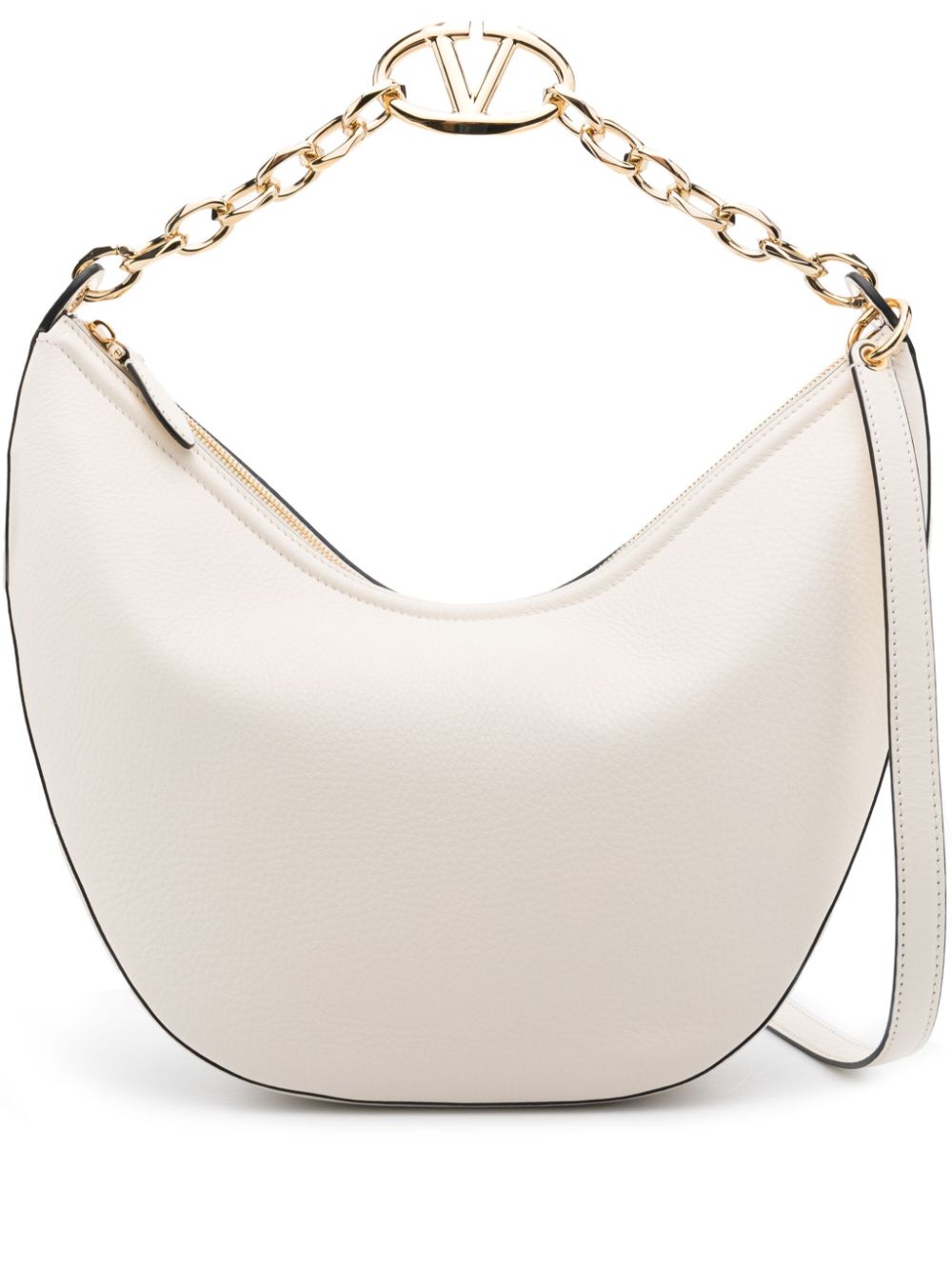 Valentino Garavani VLogo Signature leather shoulder bag - Neutrals von Valentino Garavani