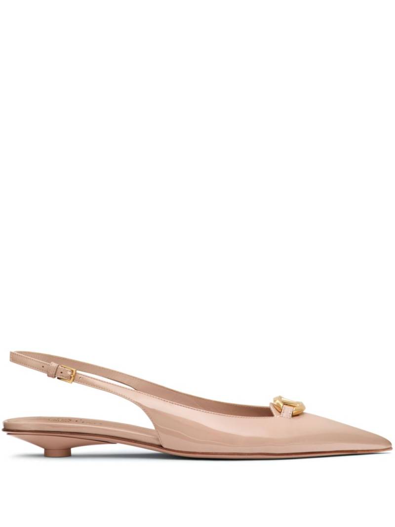 Valentino Garavani VLogo Signature leather slingback ballerina shoes - Pink von Valentino Garavani