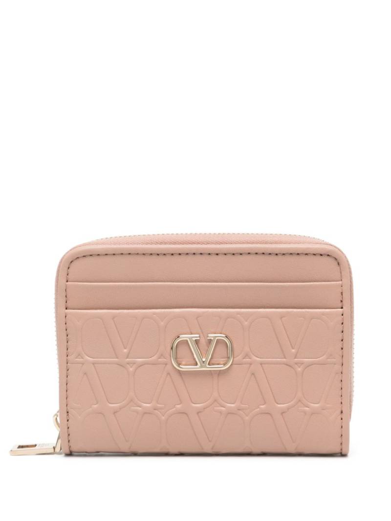 Valentino Garavani VLogo Signature leather wallet - Pink von Valentino Garavani