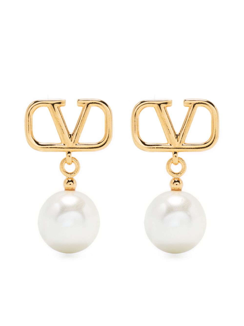 Valentino Garavani VLogo Signature pearl earrings - Gold von Valentino Garavani