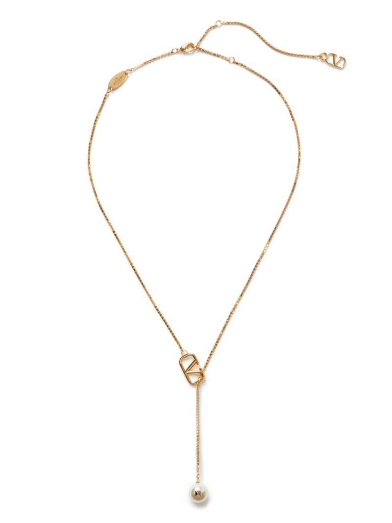 Valentino Garavani VLogo Signature pearl necklace - Gold von Valentino Garavani