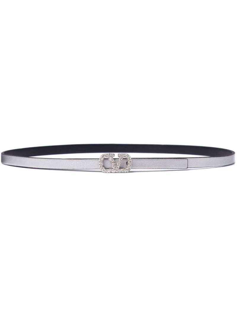 Valentino Garavani 10mm VLogo Signature reversible belt - Silver von Valentino Garavani