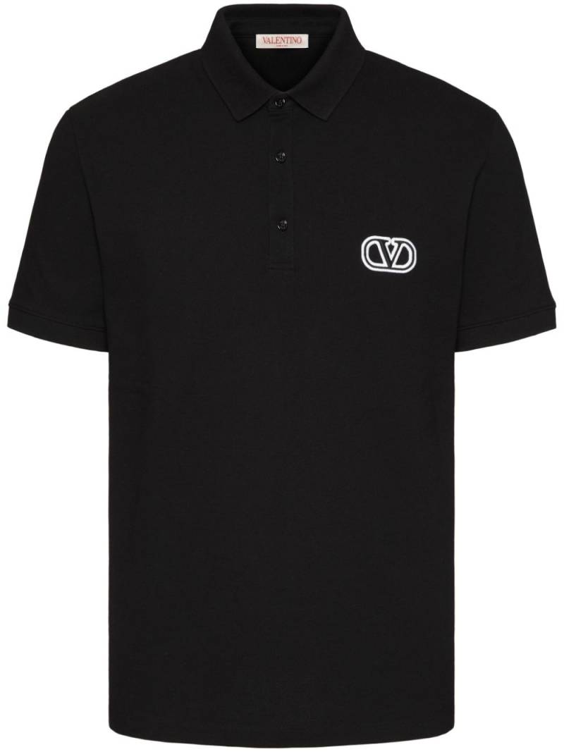 Valentino Garavani VLogo Signature-patch polo shirt - Black von Valentino Garavani