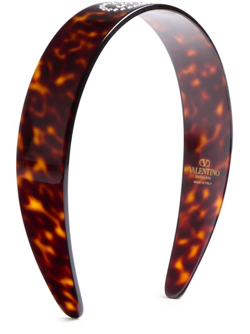 Valentino Garavani VLogo Signature headband - Brown von Valentino Garavani