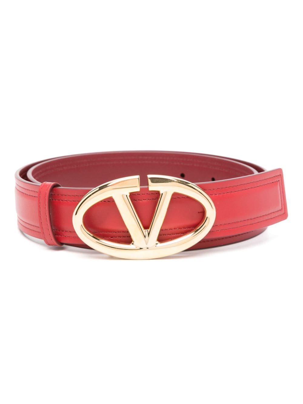 Valentino Garavani VLogo-buckle leather belt - Red von Valentino Garavani