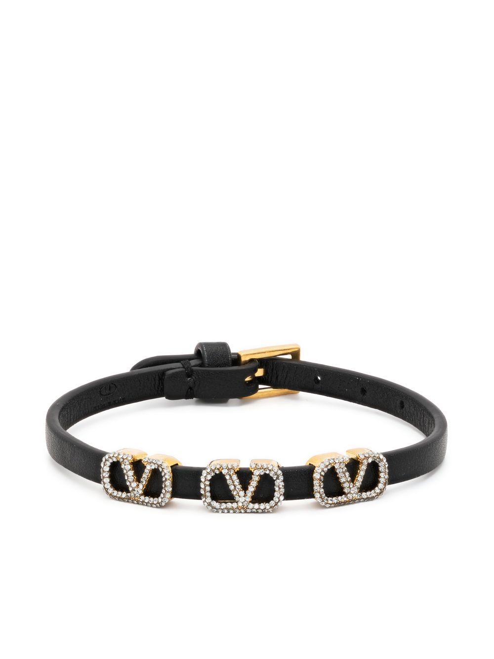 Valentino Garavani VLogo crystal bracelet - Black von Valentino Garavani