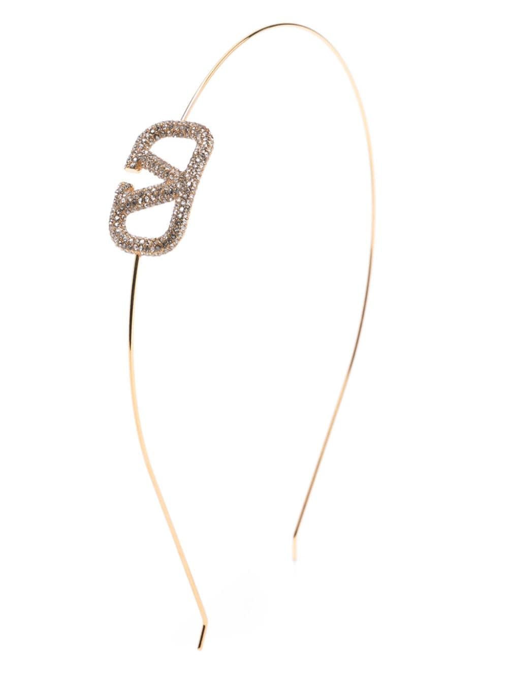 Valentino Garavani VLogo crystal-embellished headband - Gold von Valentino Garavani