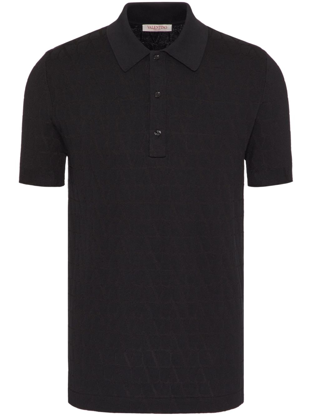 Valentino Garavani VLogo-jacquard polo shirt - Black von Valentino Garavani