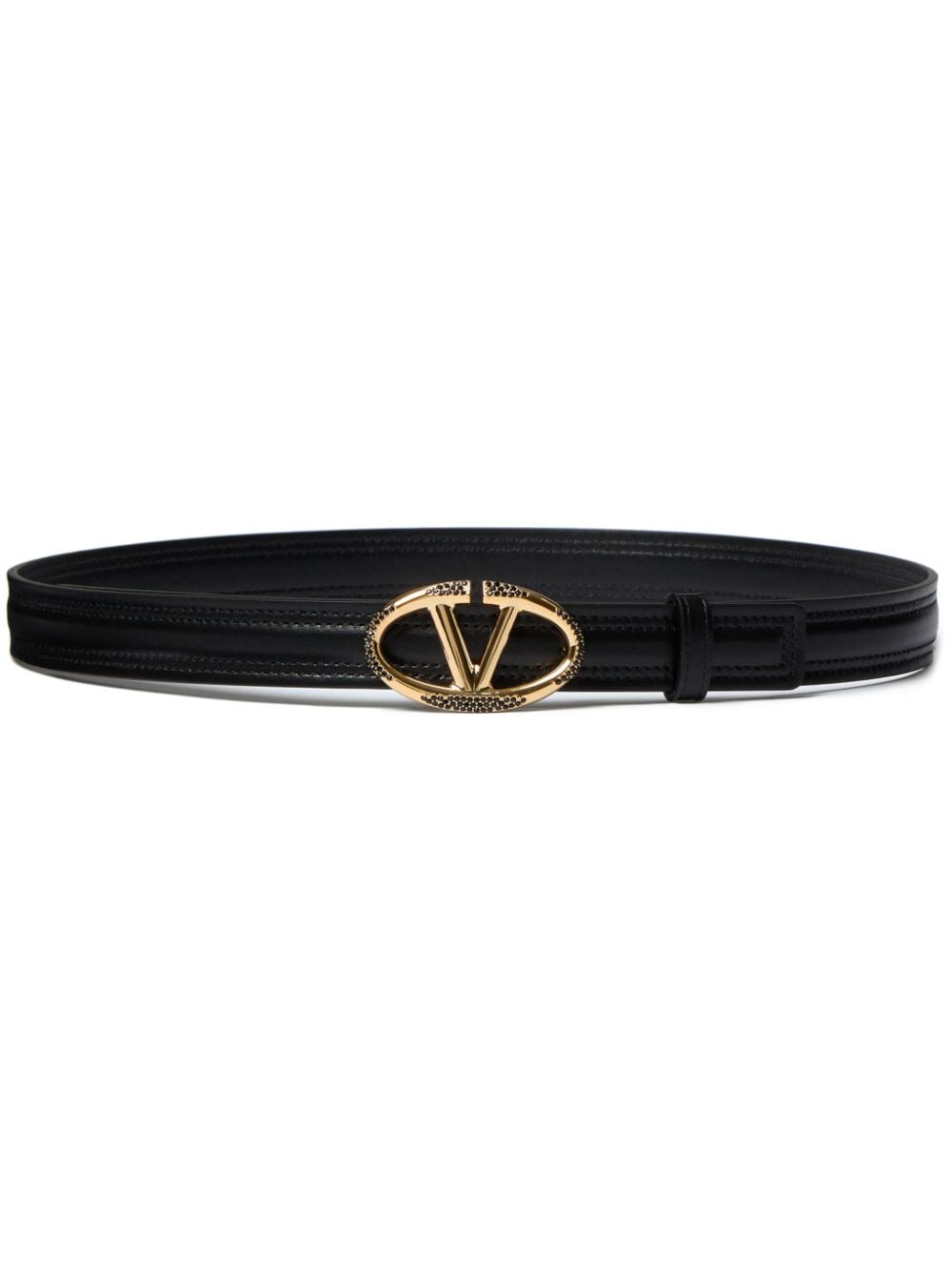 Valentino Garavani VLogo leather belt - Black von Valentino Garavani