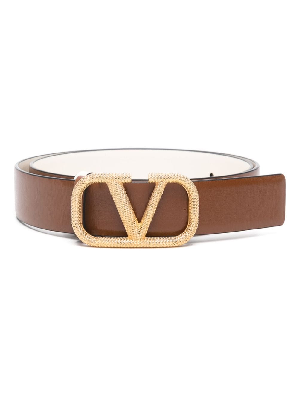 Valentino Garavani VLogo leather belt - Brown von Valentino Garavani