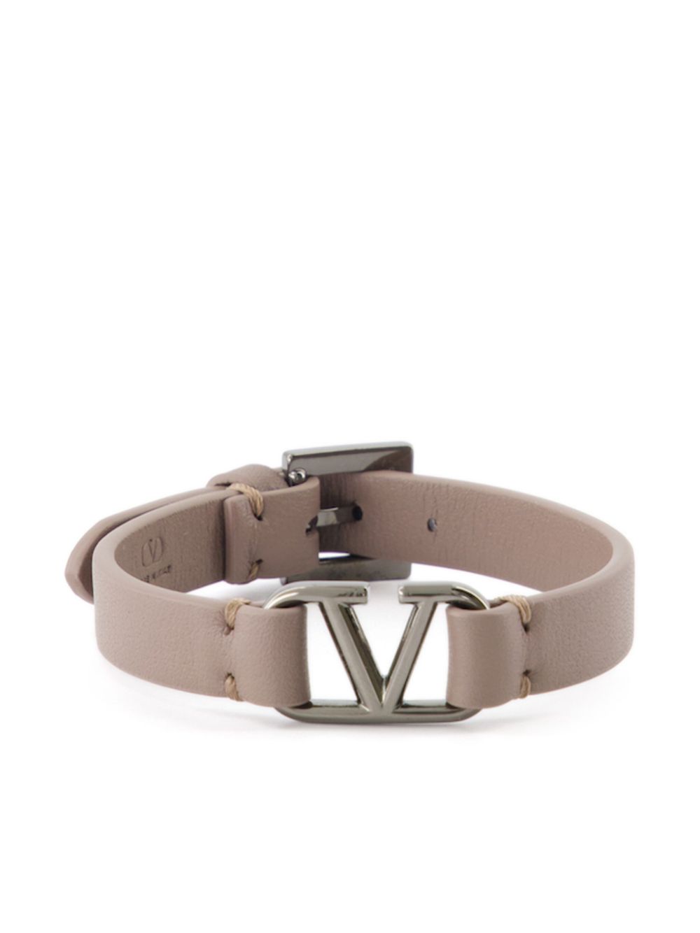 Valentino Garavani VLogo leather bracelet - Grey von Valentino Garavani