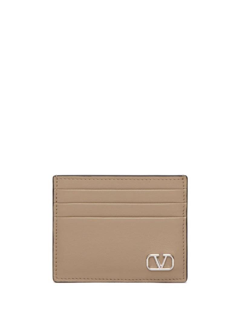 Valentino Garavani VLogo leather cardholder - Neutrals von Valentino Garavani