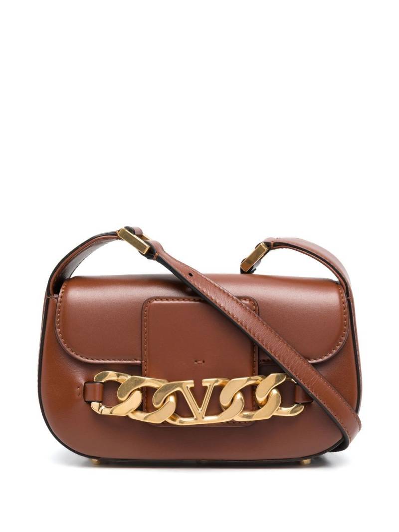 Valentino Garavani VLogo leather crossbody bag - Brown von Valentino Garavani