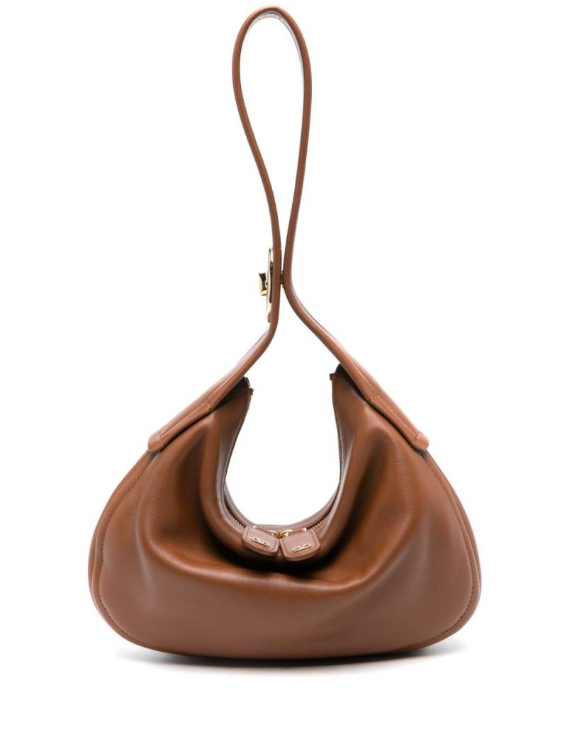 Valentino Garavani VLogo leather shoulder bag - Brown von Valentino Garavani