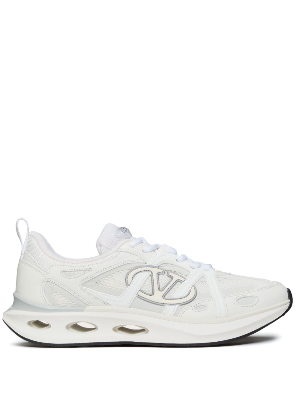 Valentino Garavani VLogo panelled lace-up sneakers - White von Valentino Garavani