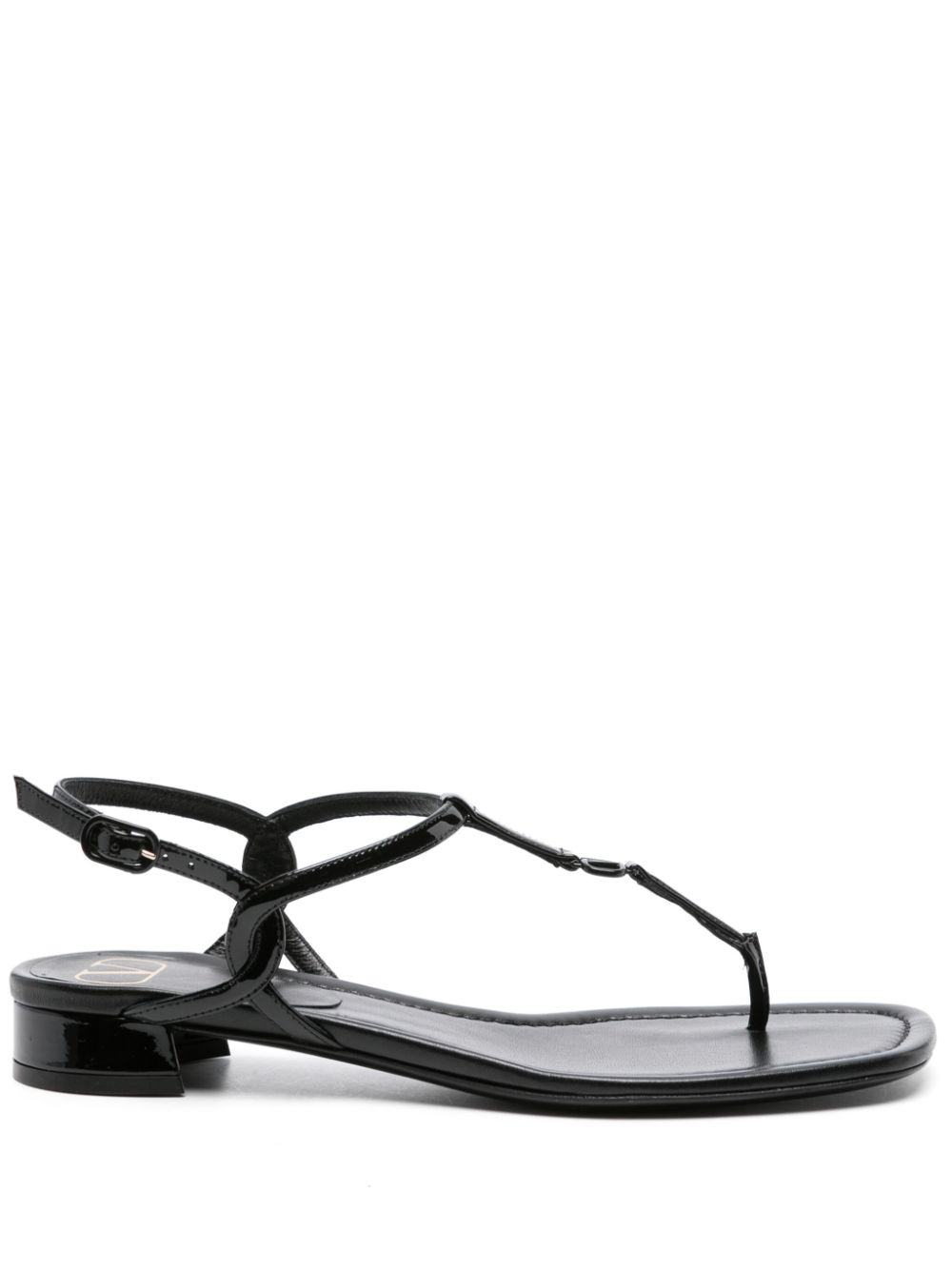 Valentino Garavani VLogo patent-leather sandals - Black von Valentino Garavani