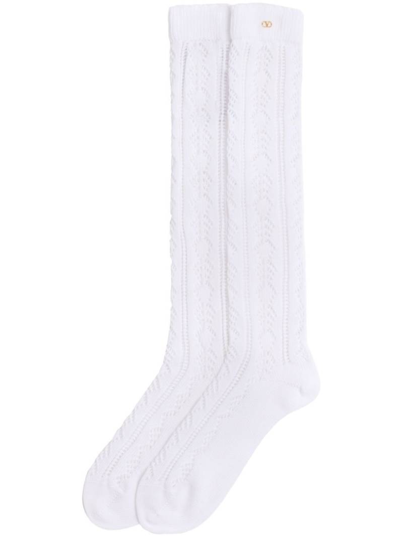 Valentino Garavani VLogo perforated socks - Neutrals von Valentino Garavani