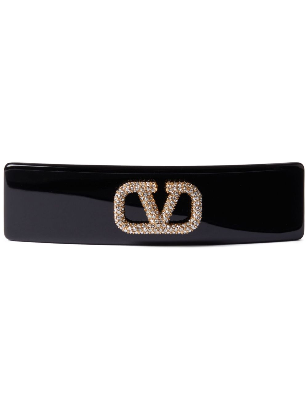 Valentino Garavani VLogo Signature crystal-embellished hair clip - Black von Valentino Garavani