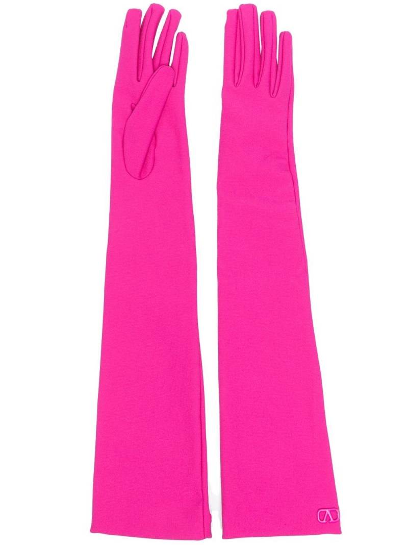 Valentino Garavani VLogo-plaque elbow-length gloves - Pink von Valentino Garavani