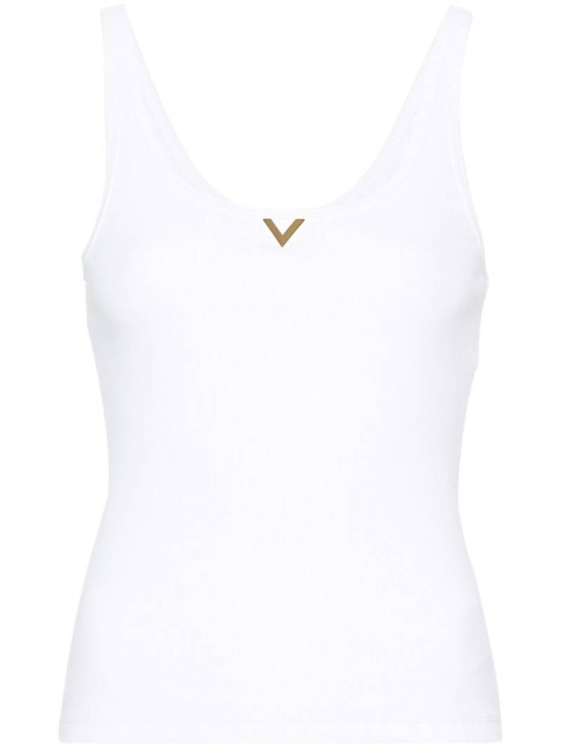 Valentino Garavani VLogo ribbed tank top - White von Valentino Garavani