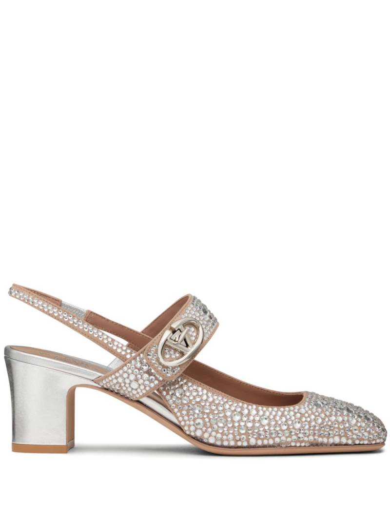 Valentino Garavani Vlogo 60mm crystal-embellished pumps - Silver von Valentino Garavani