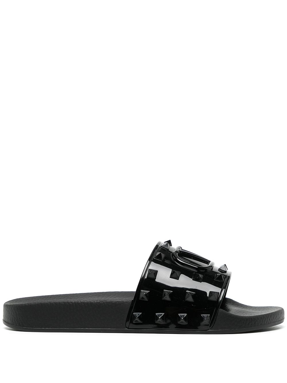 Valentino Garavani VLogo Signature flat slides - Black von Valentino Garavani