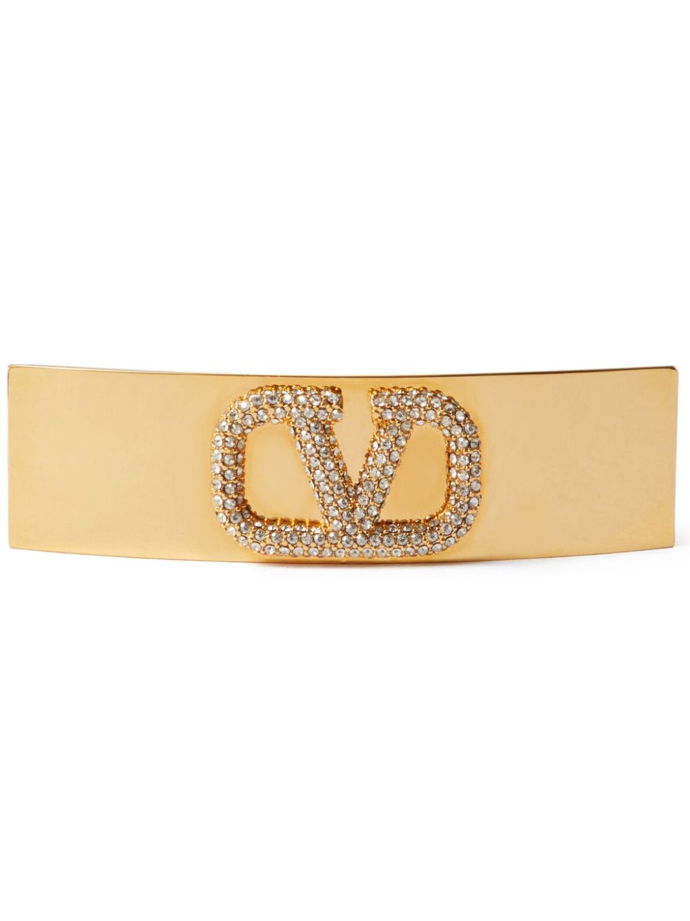 Valentino Garavani Vlogo Signature crystal-embellished hair clip - Gold von Valentino Garavani