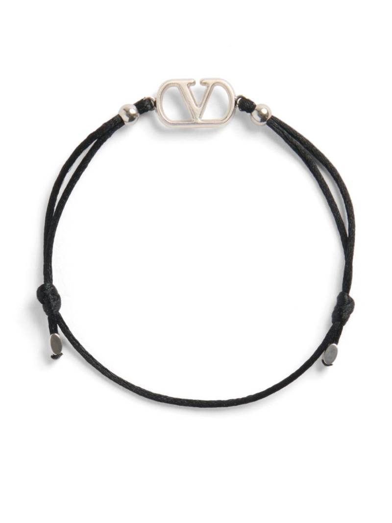 Valentino Garavani VLogo Signature cotton bracelet - Black von Valentino Garavani