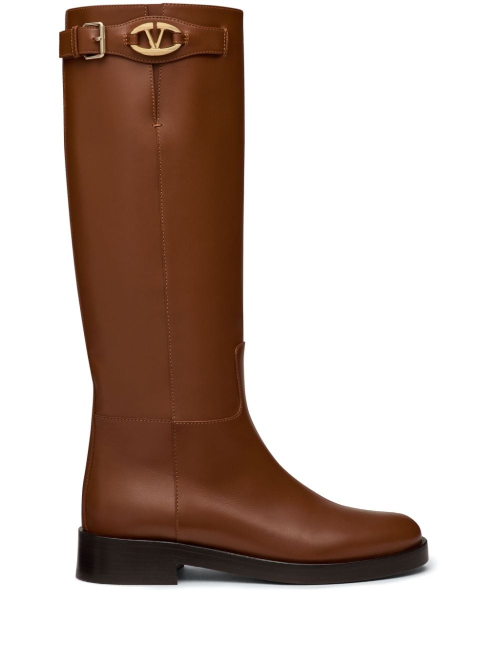 Valentino Garavani Vlogo leather boots - Brown von Valentino Garavani