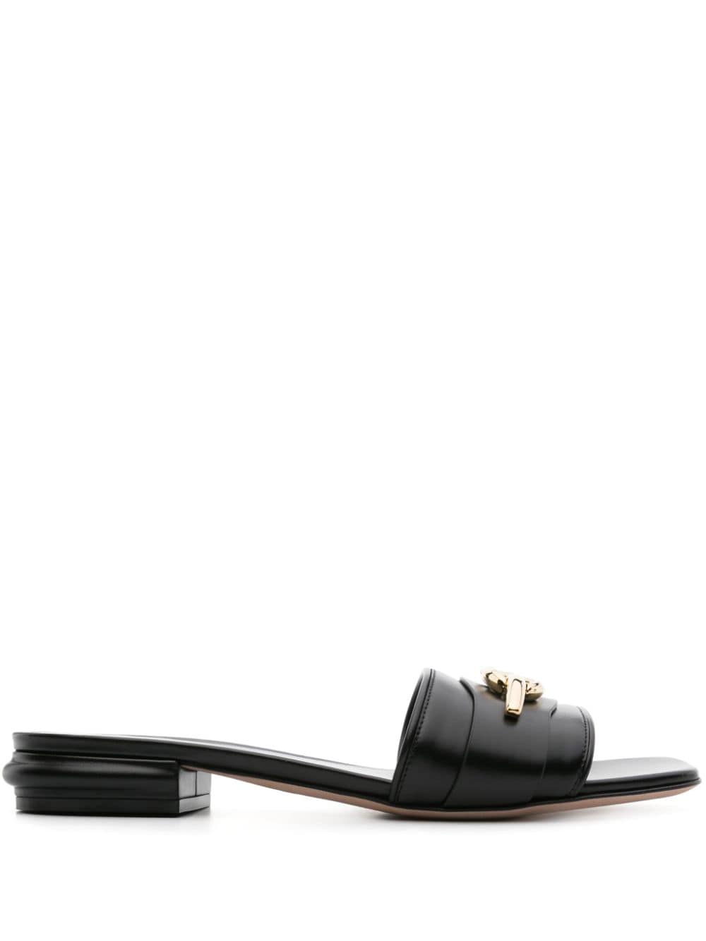 Valentino Garavani Vlogo-plaque slip-on sandals - Black von Valentino Garavani