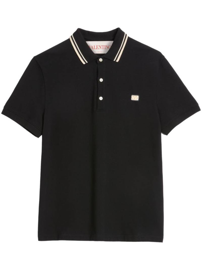 Valentino Garavani VLogo-patch polo shirt - Black von Valentino Garavani