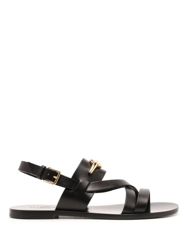 Valentino Garavani Vlogo slingback leather sandals - Black von Valentino Garavani