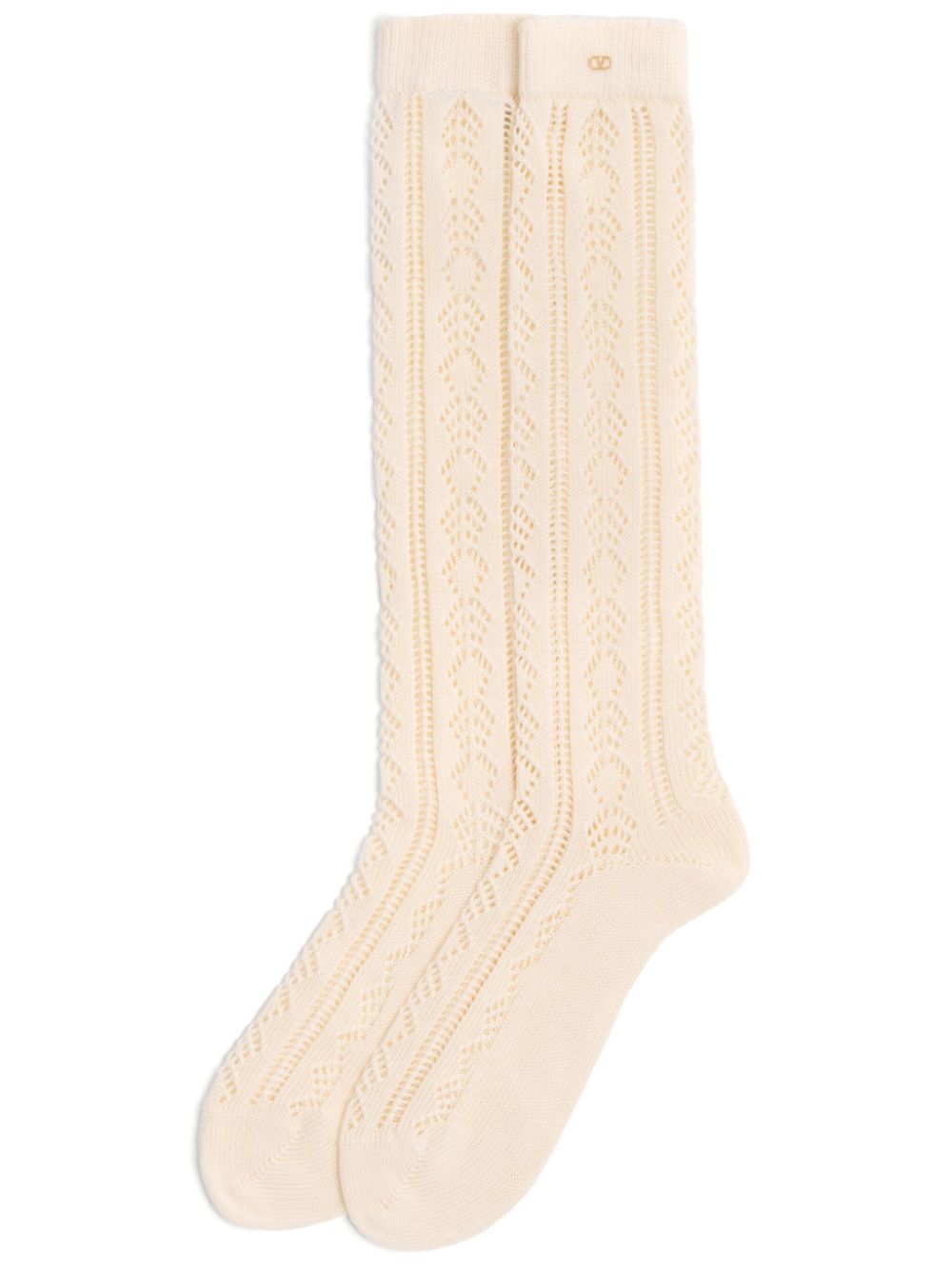 Valentino Garavani VLogo perforated socks - White von Valentino Garavani