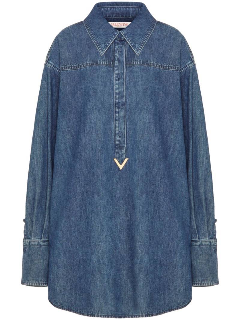 Valentino Garavani VGold chambray denim shirtdress - Blue von Valentino Garavani