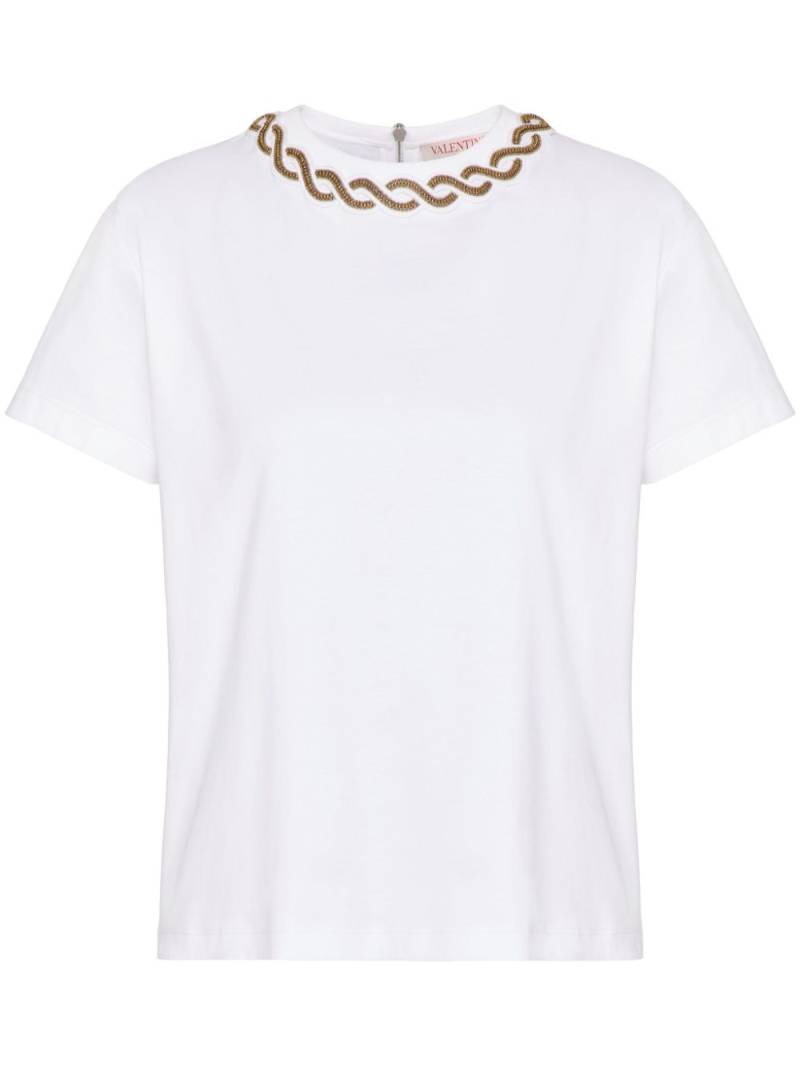 Valentino Garavani bead-trim cotton T-shirt - White von Valentino Garavani