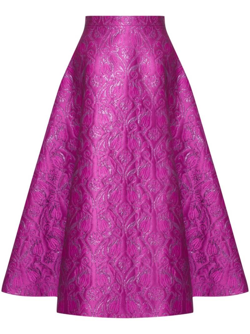 Valentino Garavani brocade A-line midi skirt - Pink von Valentino Garavani