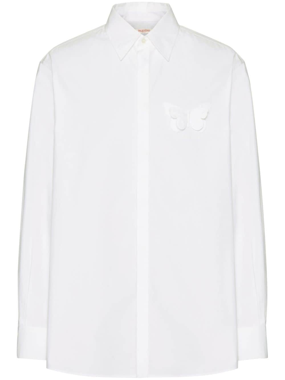 Valentino Garavani butterfly-appliqué cotton shirt - White von Valentino Garavani