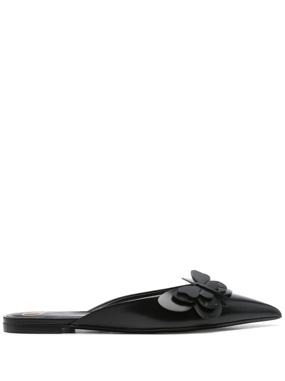 Valentino Garavani butterfly-appliqué slippers - Black von Valentino Garavani