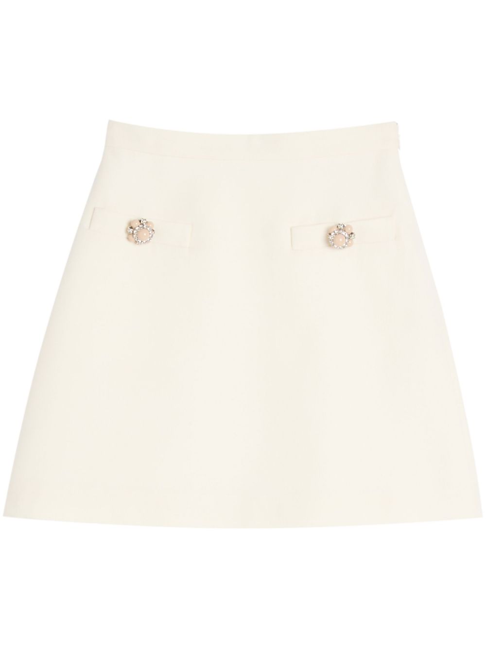 Valentino Garavani crepe couture mini skirt - White von Valentino Garavani