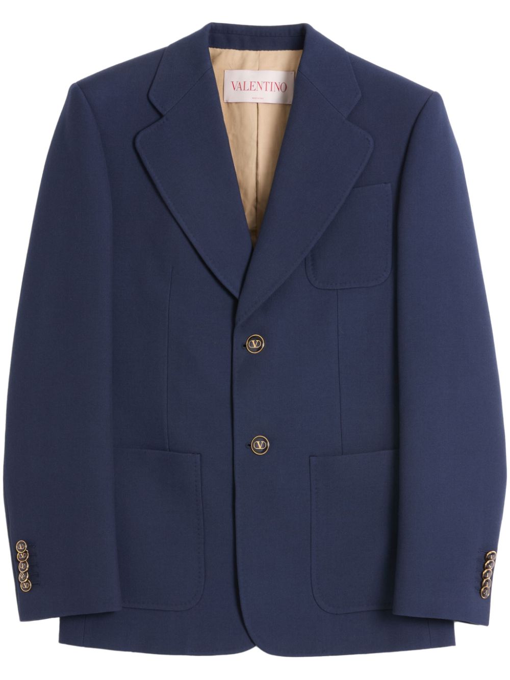 Valentino Garavani single-breasted gabardine jacket - Blue von Valentino Garavani