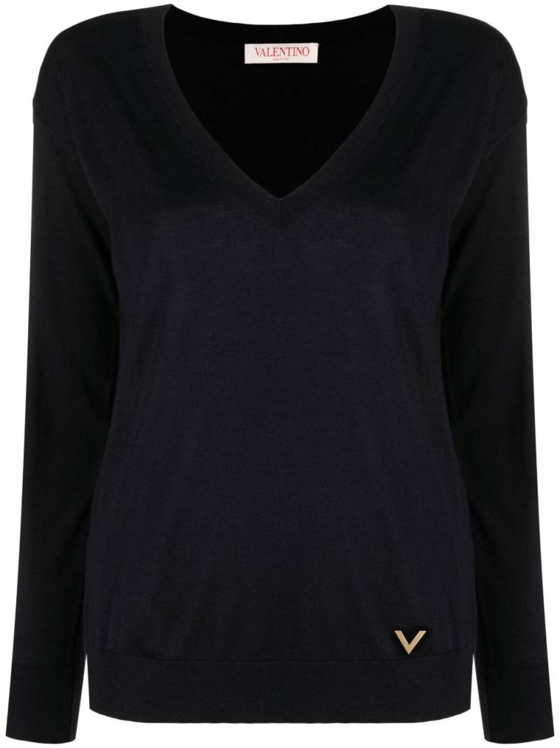 Valentino Garavani cashmere-silk blend jumper - Blue von Valentino Garavani