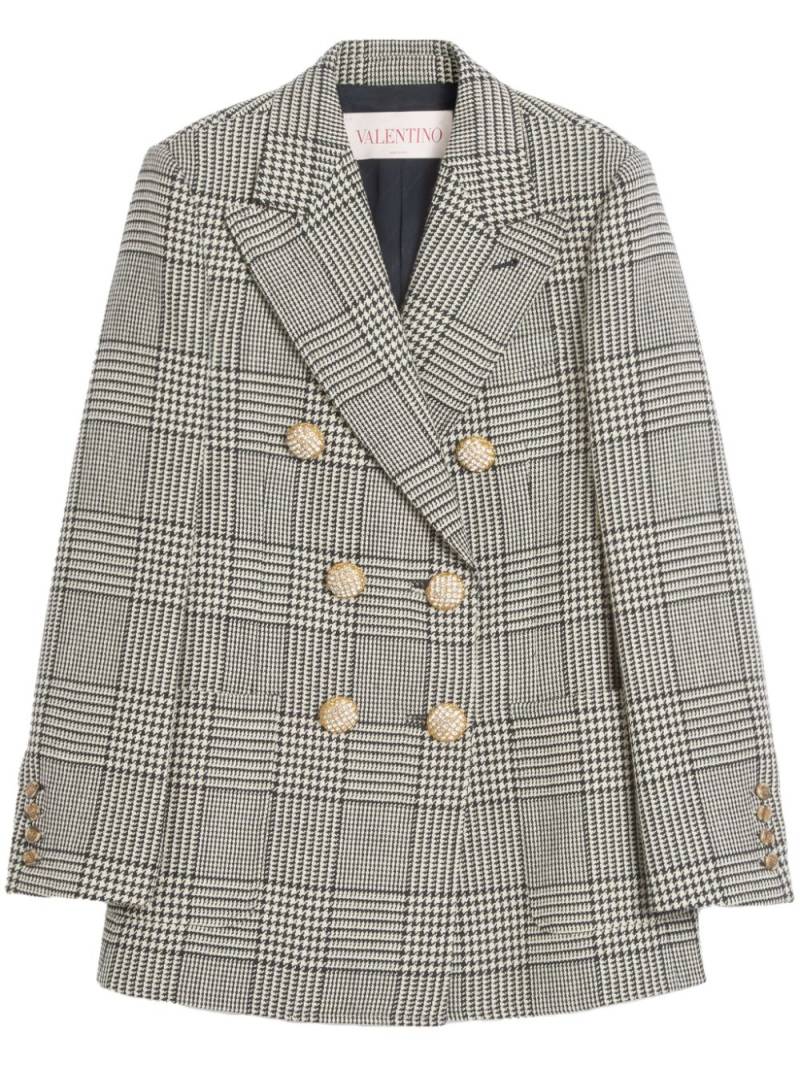 Valentino Garavani houndstooth-pattern wool blazer - Black von Valentino Garavani