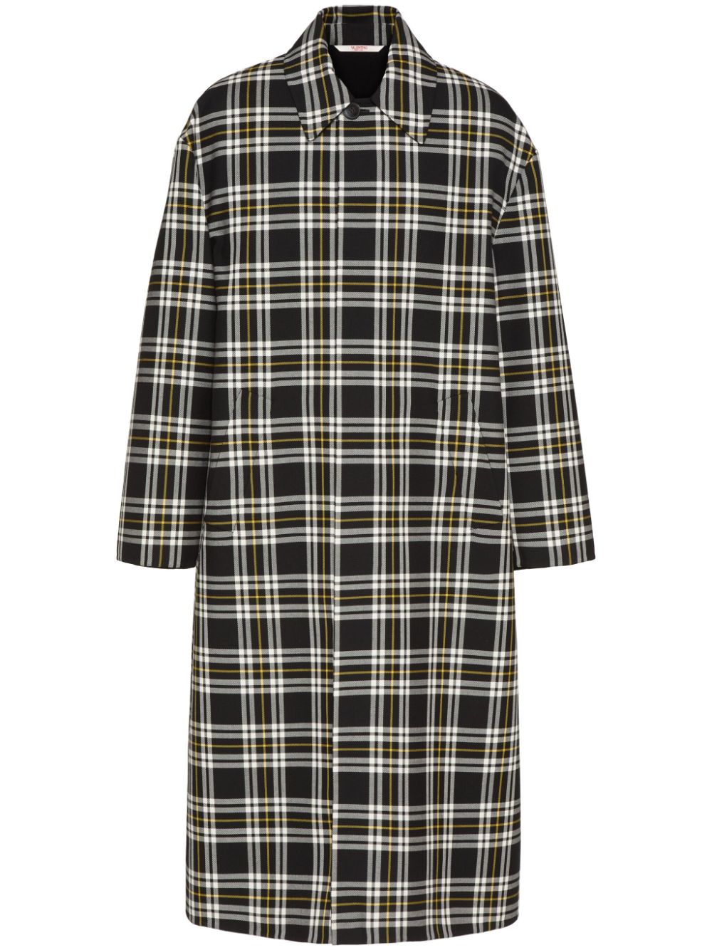 Valentino Garavani check-print long coat - Black von Valentino Garavani