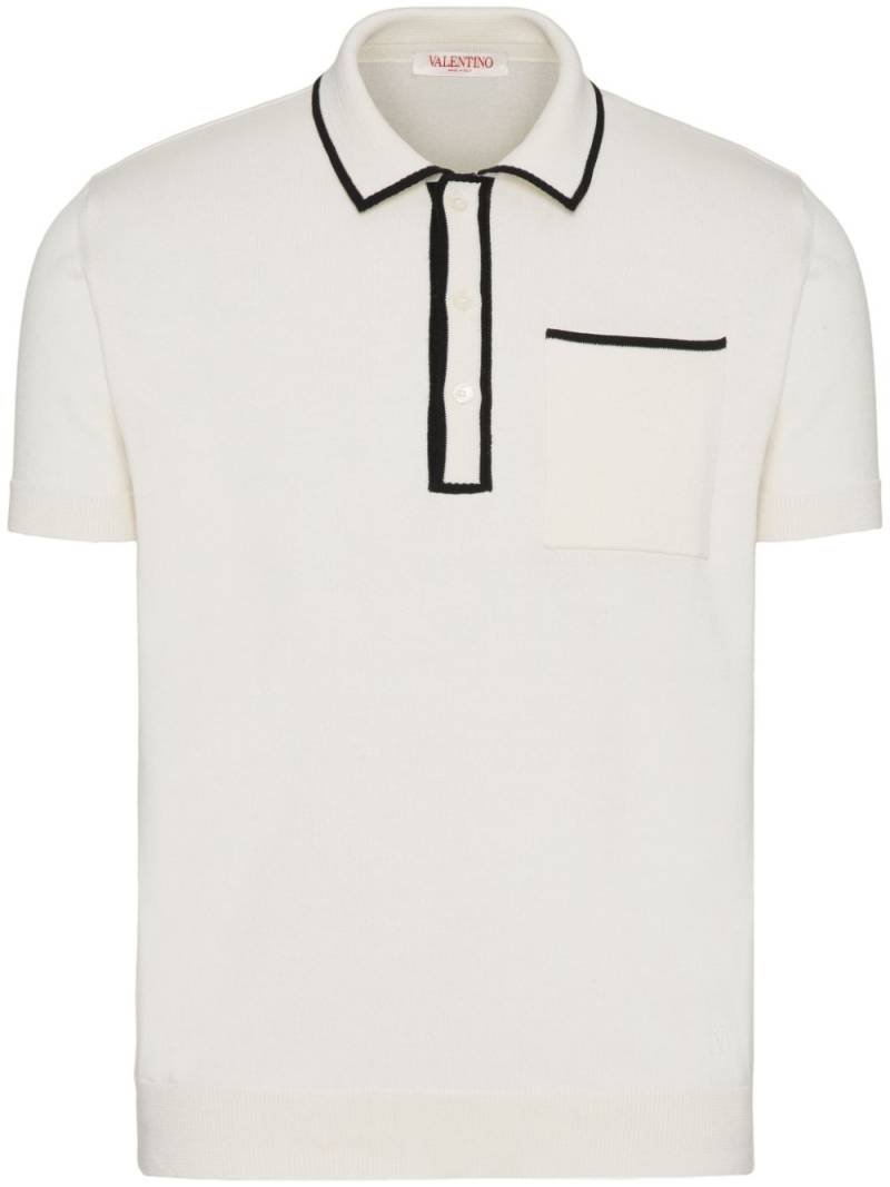 Valentino Garavani contrast-trim cotton polo shirt - White von Valentino Garavani