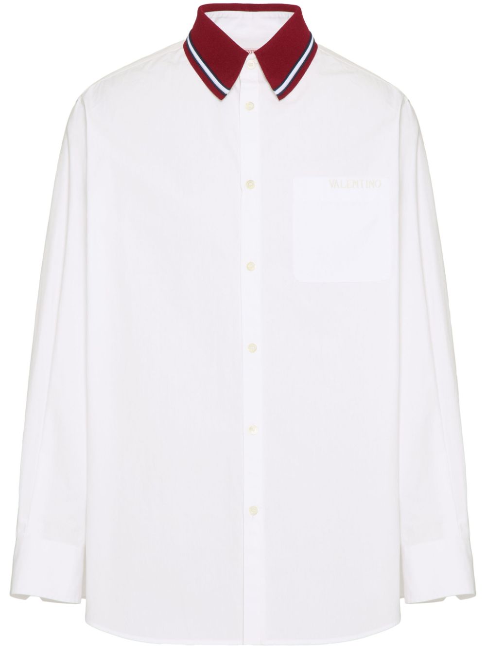 Valentino Garavani contrasting-collar cotton shirt - White von Valentino Garavani